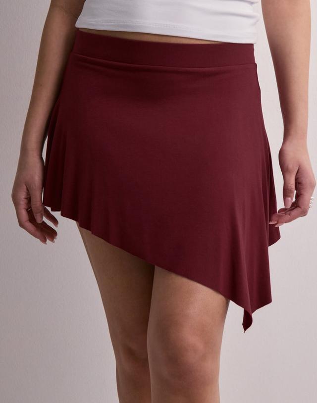 Nelly Lovely Asymmetric Burgundy Skirt
