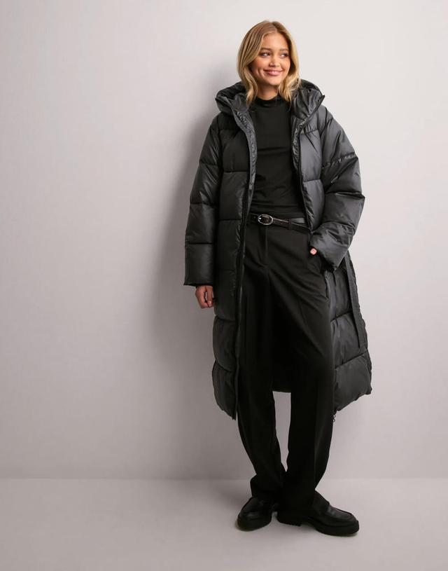 Nelly Long Black Puffer Coat