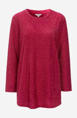 Glittrig Stickad Cerise Tröja