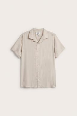 Herrskjorta Kortärmad Ljusbeige