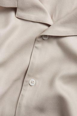 Herrskjorta Kortärmad Ljusbeige