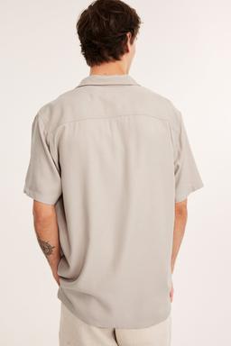 Herrskjorta Kortärmad Ljusbeige