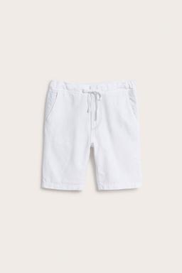 Herrshorts i vitt linnemix