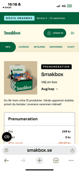 Smakbox – Sveriges Premium Provsmakningsbox