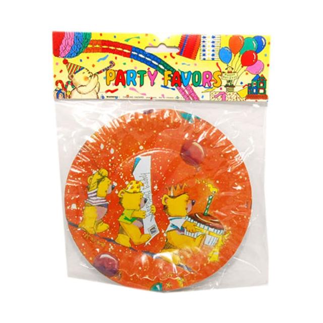 Björnmönstrade Papperstallrikar, 6-Pack