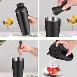 Cocktail Shaker Set i Mattsvart Rostfritt Stål