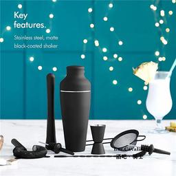 Cocktail Shaker Set i Mattsvart Rostfritt Stål