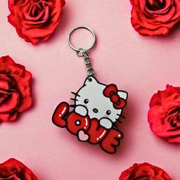 Hello Kitty Nyckelring med Röd Blixtlåshängare