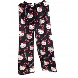 Kawaii Hello Kitty Pyjamasbyxor - Rosa Flanell