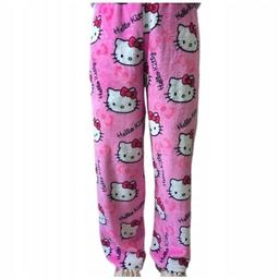 Kawaii Hello Kitty Pyjamasbyxor - Rosa Flanell