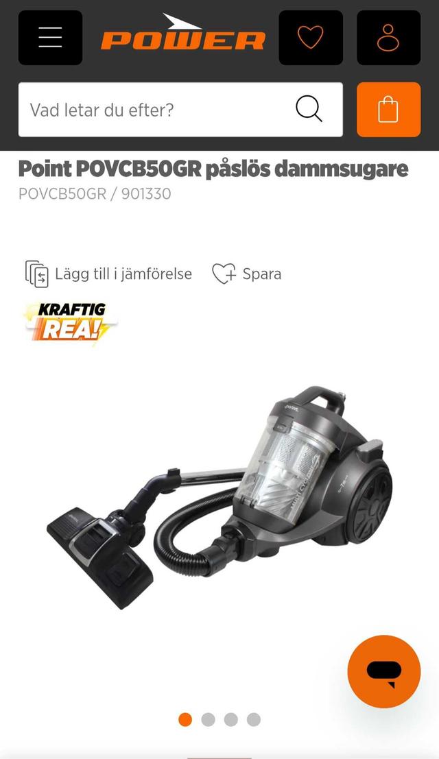 Point POVCB50GR Påslös Dammsugare