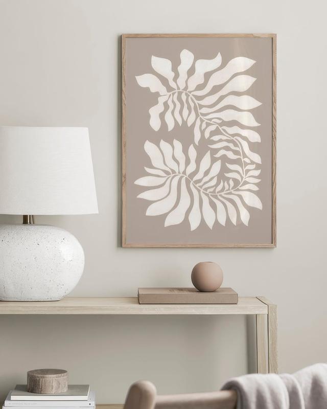 Beige Graphic Plant Art Print