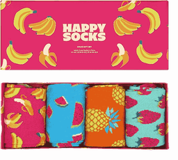 4-Pack Pink Banana Patterned Socks Gift