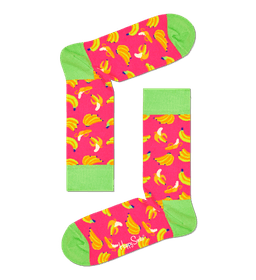4-Pack Pink Banana Patterned Socks Gift