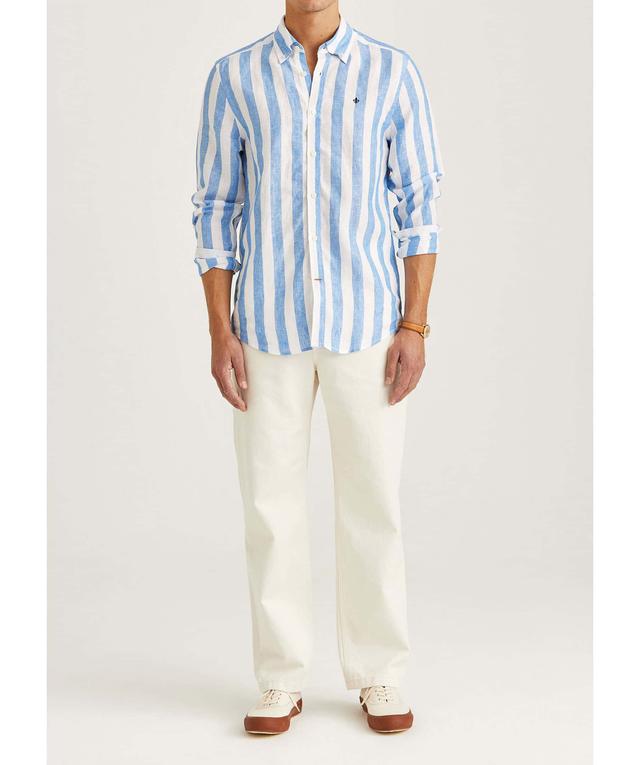 Douglas Linen Stripe Shirt in Blue