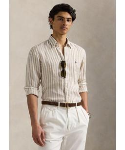 Douglas Linen Stripe Shirt in Blue