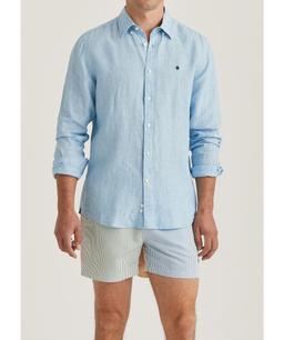 Douglas Linen Stripe Shirt in Blue