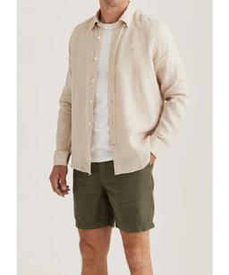 Douglas BD Linen Shirt in Blue - 801500-56