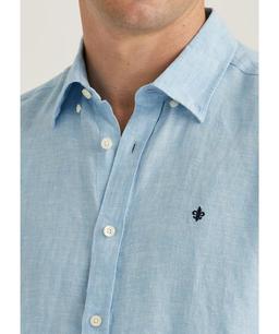 Douglas BD Linen Shirt in Blue - 801500-56