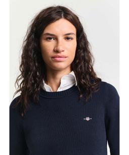 Classic Cotton C-Neck Sweater - Dark Blue