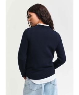 Classic Cotton C-Neck Sweater - Dark Blue