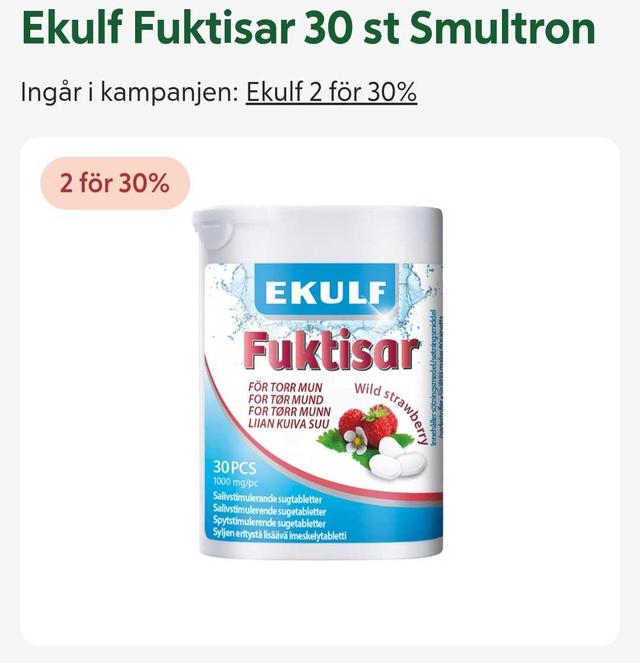 Ekulf Fuktisar 30-pack Smultronsmak