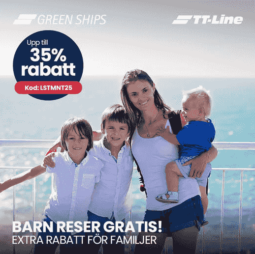 Upp till 35 % rabatt hos TT-Line