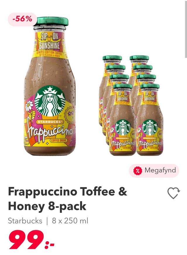 Starbucks Toffee & Honey Frappuccino 8-Pack, 250ml