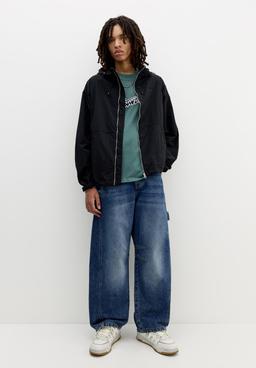 PULL&BEAR STWD Hooded Raincoat - Black