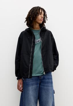 PULL&BEAR STWD Hooded Raincoat - Black
