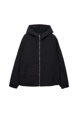 PULL&BEAR STWD Hooded Raincoat - Black