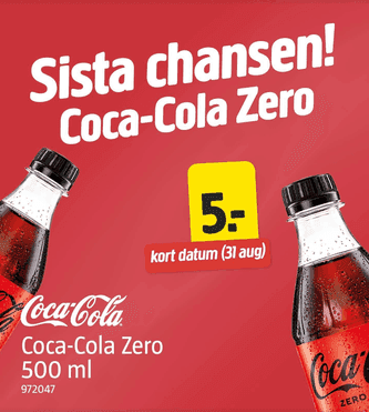 Coca-Cola Zero för 5 kr inkl. pant hos Jula