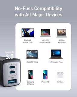 Anker Nano II 65W 3-Port USB-C snabbladdare