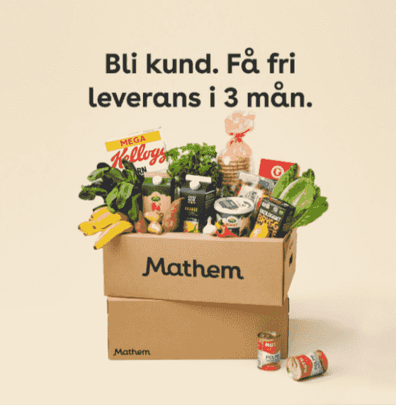 Gratis leverans i 3 månader för nya kunder hos Mathem