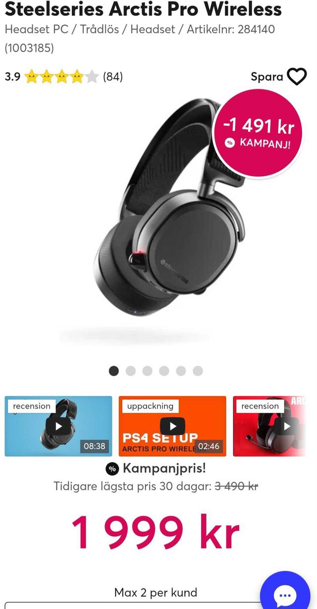 Steelseries Arctis Pro Wireless Headset