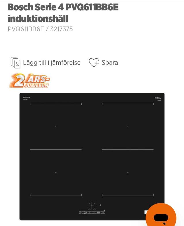 Bosch Serie 4 PVQ611BB6E Induktionshäll
