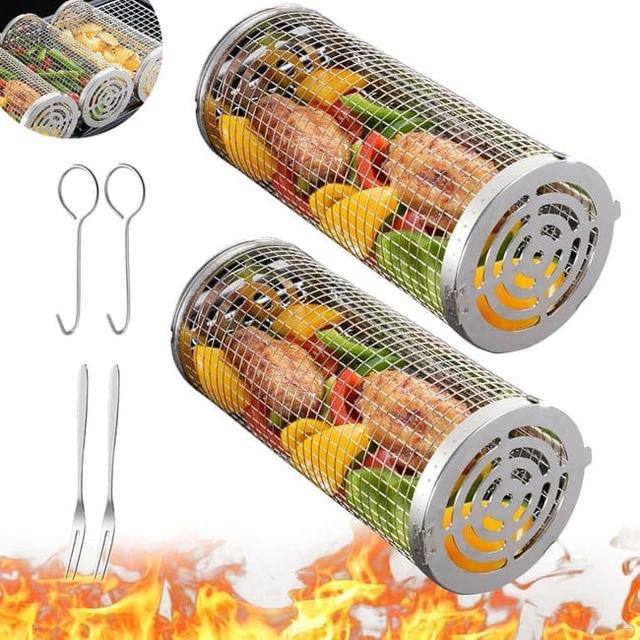 Grillkorgar i Rostfritt Stål 2-pack