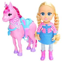 Love Diana cowgirldocka med häst, lysande hår