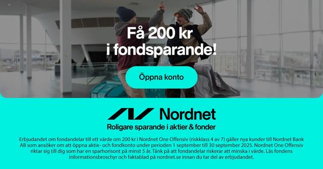 Nya kunder får 200 kr i fondsparande.