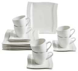 Elegant kaffeservis med vågigt mönster