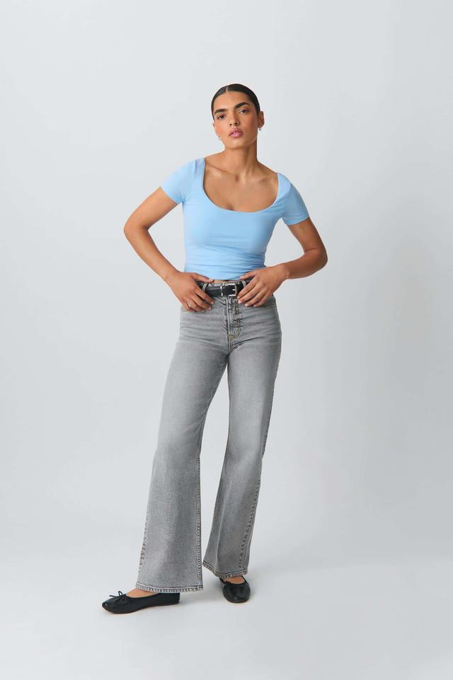 Comfy Wide Jeans Grå Dam