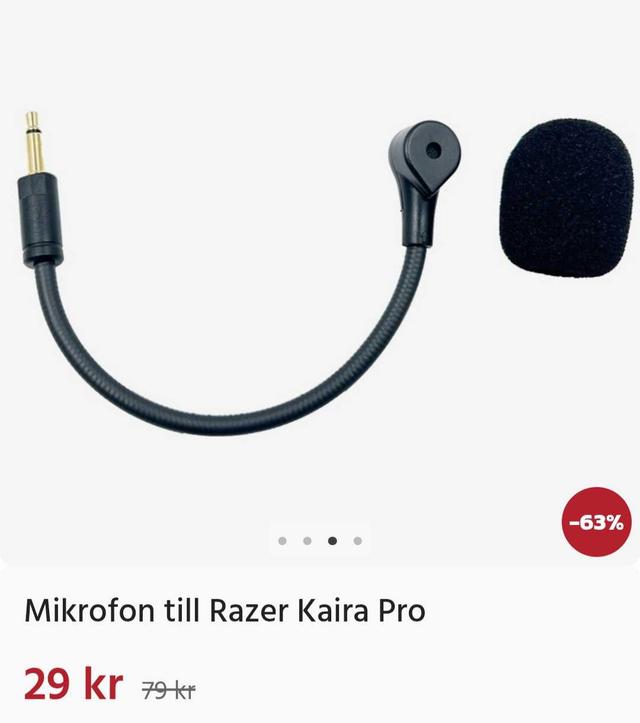 Ersättningsmikrofon för Razer Kaira Pro