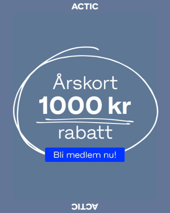 1 000 kr rabatt på årskort hos Actic