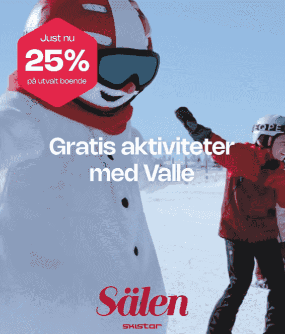 Få 25 % rabatt på boende i Sälen