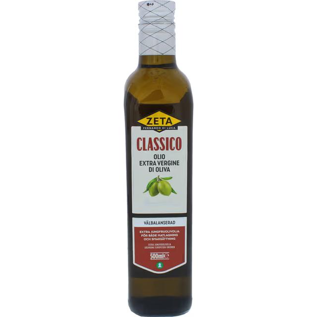 Zeta. Olivolja Jungfru Extra Classico, 500 ml. 25 kr