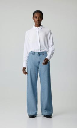 Ljusblå Slouchy Wide Jeans Dam