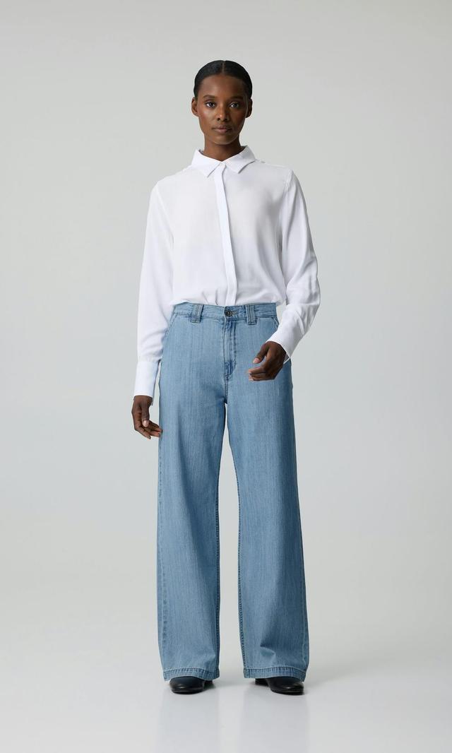 Ljusblå Slouchy Wide Jeans Dam