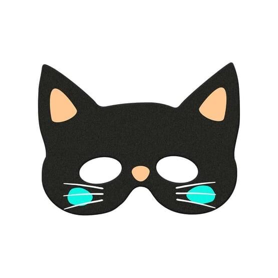 Halloween Cat Half Felt Mask
