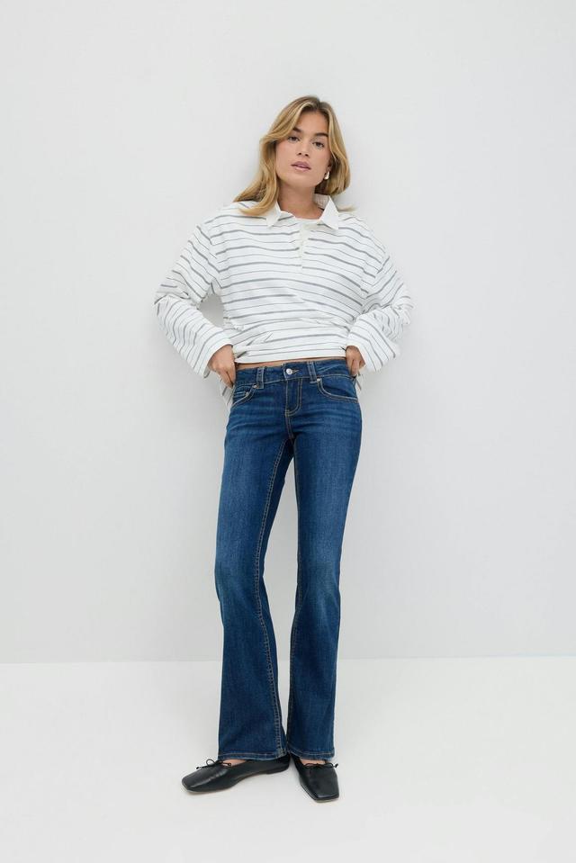 Y2K Blå Bootcut Jeans för Dam