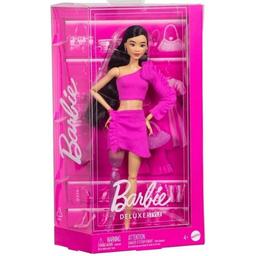 Barbie Deluxe Svarthårig med Rosklänning